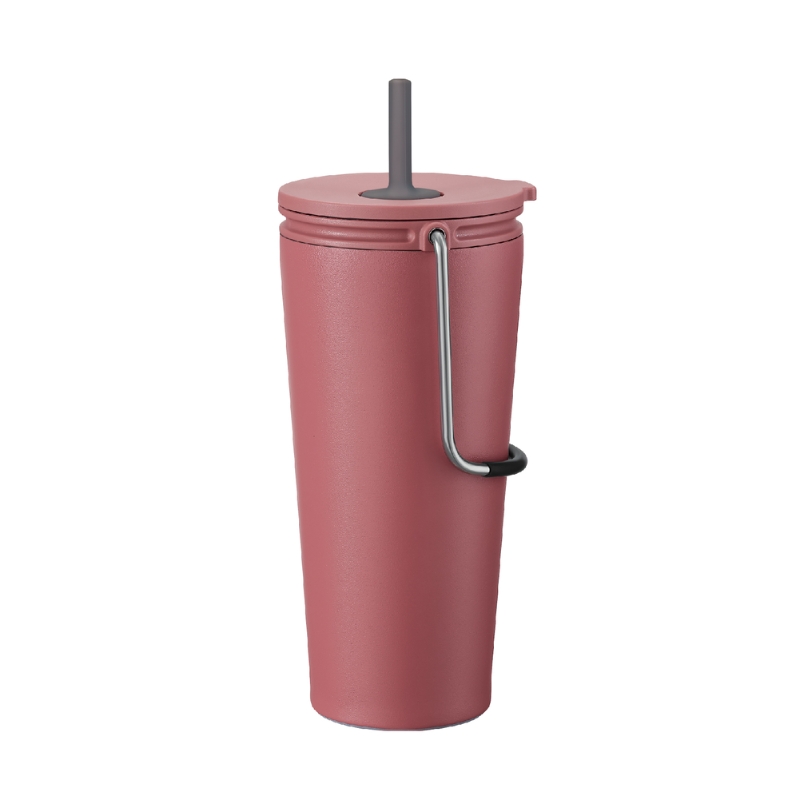 LHC4268DPIK - Bình giữ nhiệt có ống hút LocknLock Bucket Tumbler with Straw - Màu hồng đậm